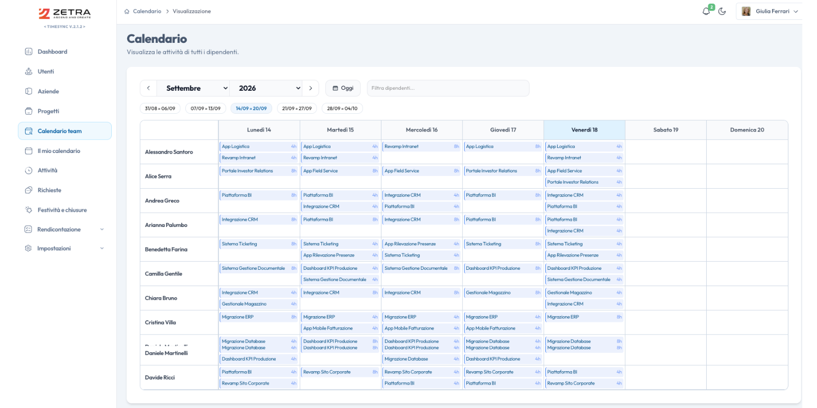 Calendario TimeSync